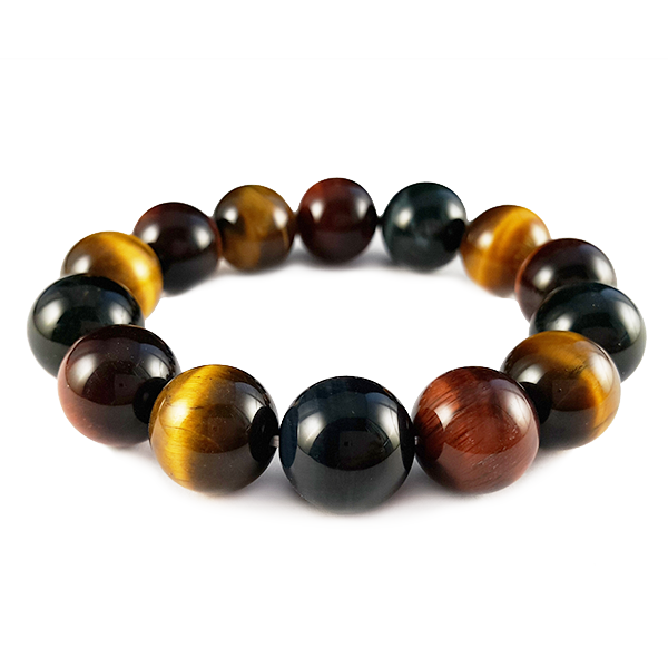 Mixed Tigers Eye Crystal Healing Bracelet – Chakra Jewelry – Handmade, Stackable