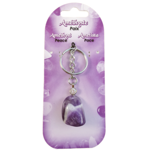 Tumbled Stone Keyring on card