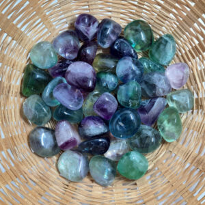Rainbow fluorite tumbled