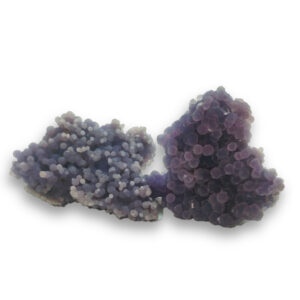 Two different purple Grate Agate Mini Specimens next to each other